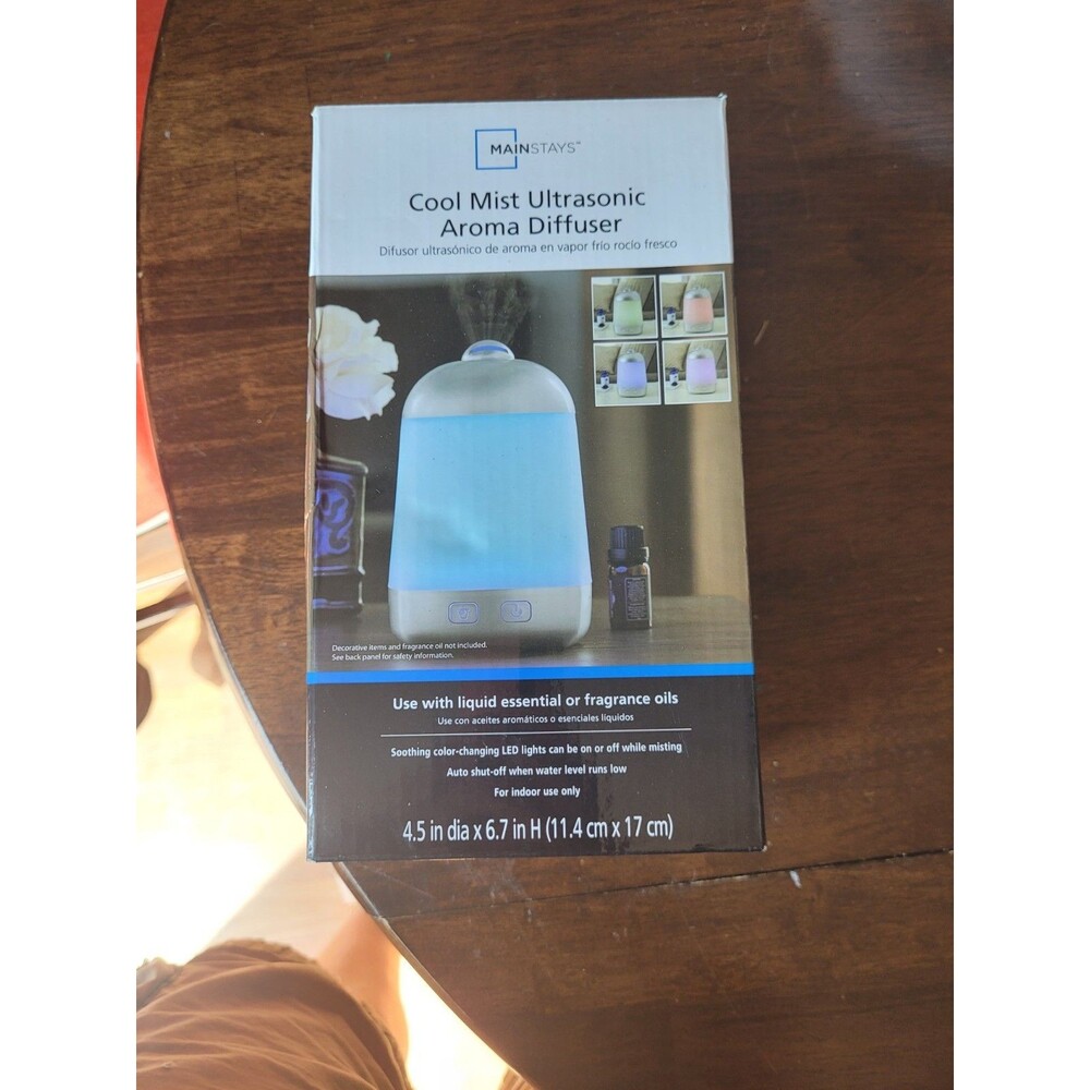 Mainstays Cool Mist Ultrasonic Aroma Diffuser w/Soothing Color Changing Lights